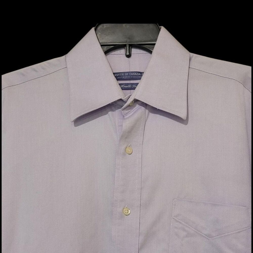 Forsyth of Canada Lavender Long Slv Button Dress Shirt Size 16 32/33 - Picture 2 of 6